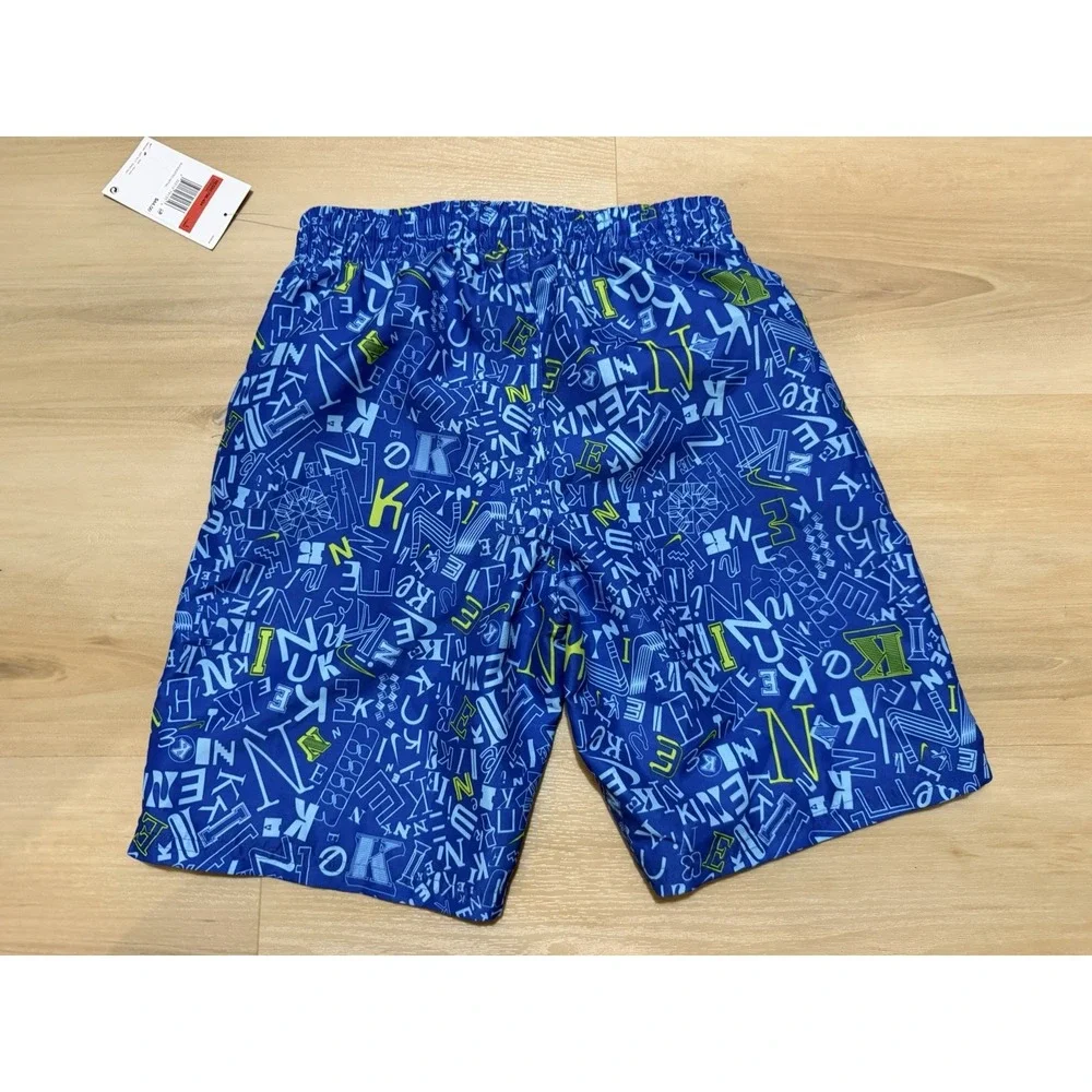 Nike Swim Shorts Trunks Mesh Lining & Pockets Blue Boys Size Large